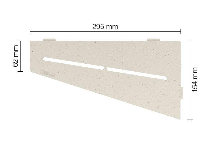 Plaatsingmaterialen-afwerking-schelf Schlüter-SCHELF-SES3D7TSI | Vierhoekig Schap design WAVE alu.structuur gecoat Ivoor