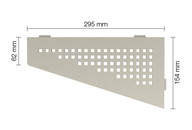 Plaatsingmaterialen-afwerking-schelf Schlüter-SCHELF-SES3D3TSI | Vierhoekig Schap design SQUARE alu.structuur gecoat Ivoor