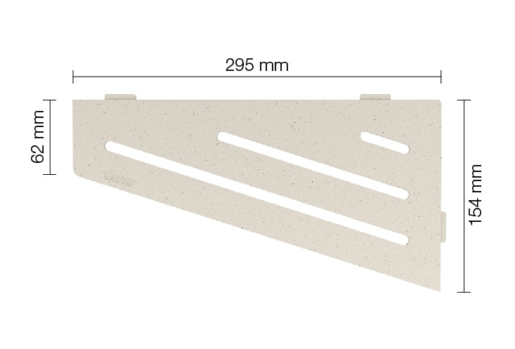 Plaatsingmaterialen-afwerking-schelf Schlüter-SCHELF-SES3D7TSI | Étagère quadrangulaire design WAVE en aluminium structuré revêtement Ivoire