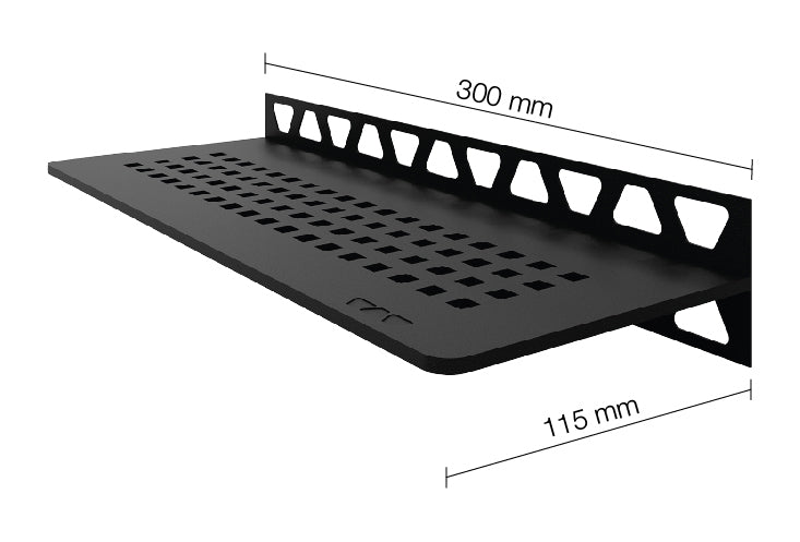 Plaatsingmaterialen-afwerking-schelf Schlüter-SCHELF-SWS1D10MGS | Étagère rectangulaire design SQUARE en aluminium structuré, revêtement Graphite Noir mat