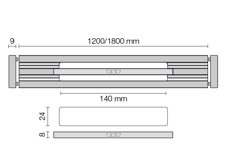 Plaatsingmaterialen-afwerking-doucherooster Schlüter-KERDI-VARIO WAVE | KLVR1D10TSSG120 - Steengrijs inkortbaar afwateringsprofiel