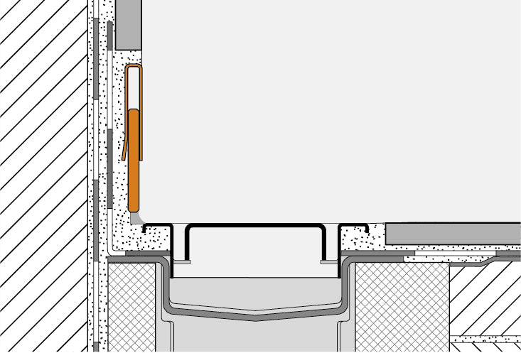  Schlüter-SHOWERPROFILE-R | SPRA23EB/140 Profilé de raccordement mural en deux parties pour douches à l'italienne