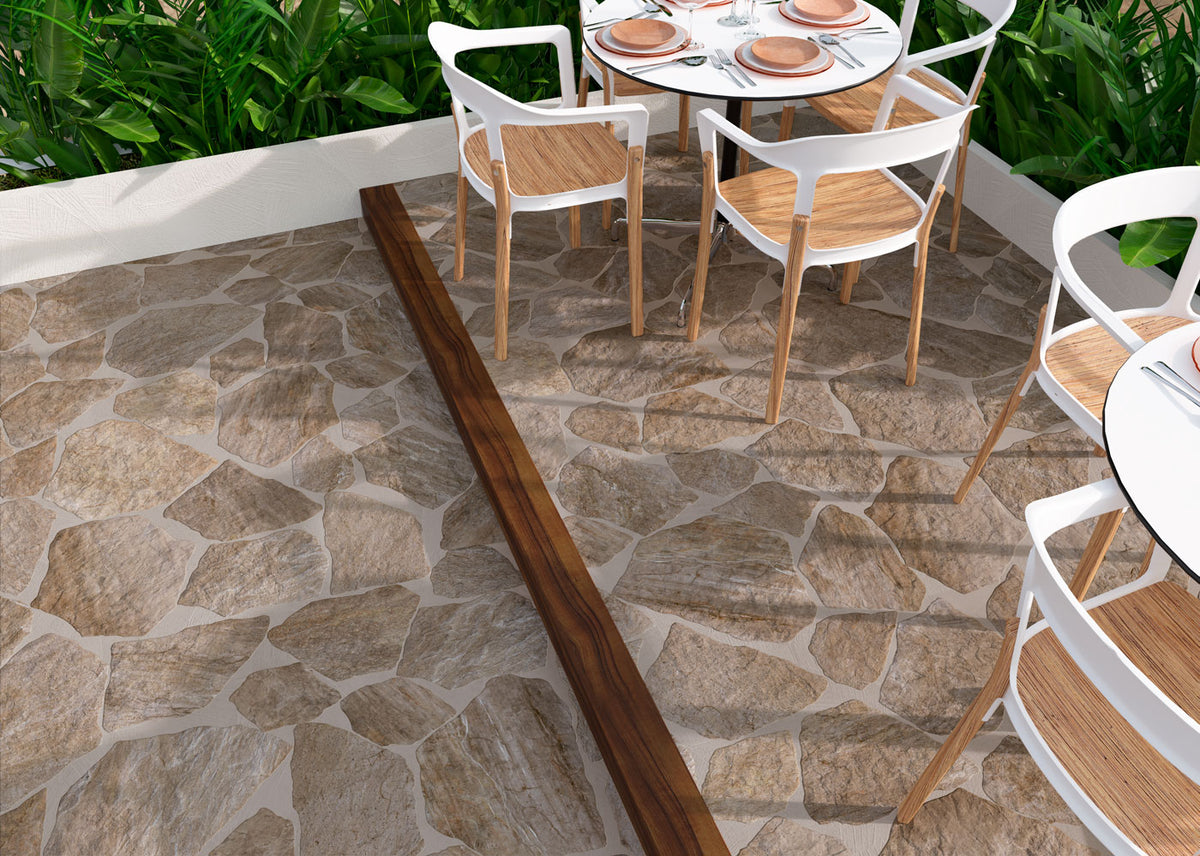 Tirol Taupe flagstone tegels | Keramisch 15 x 21,8 | 22,6 x 32,6 | 32 x 42 x 1,1 cm