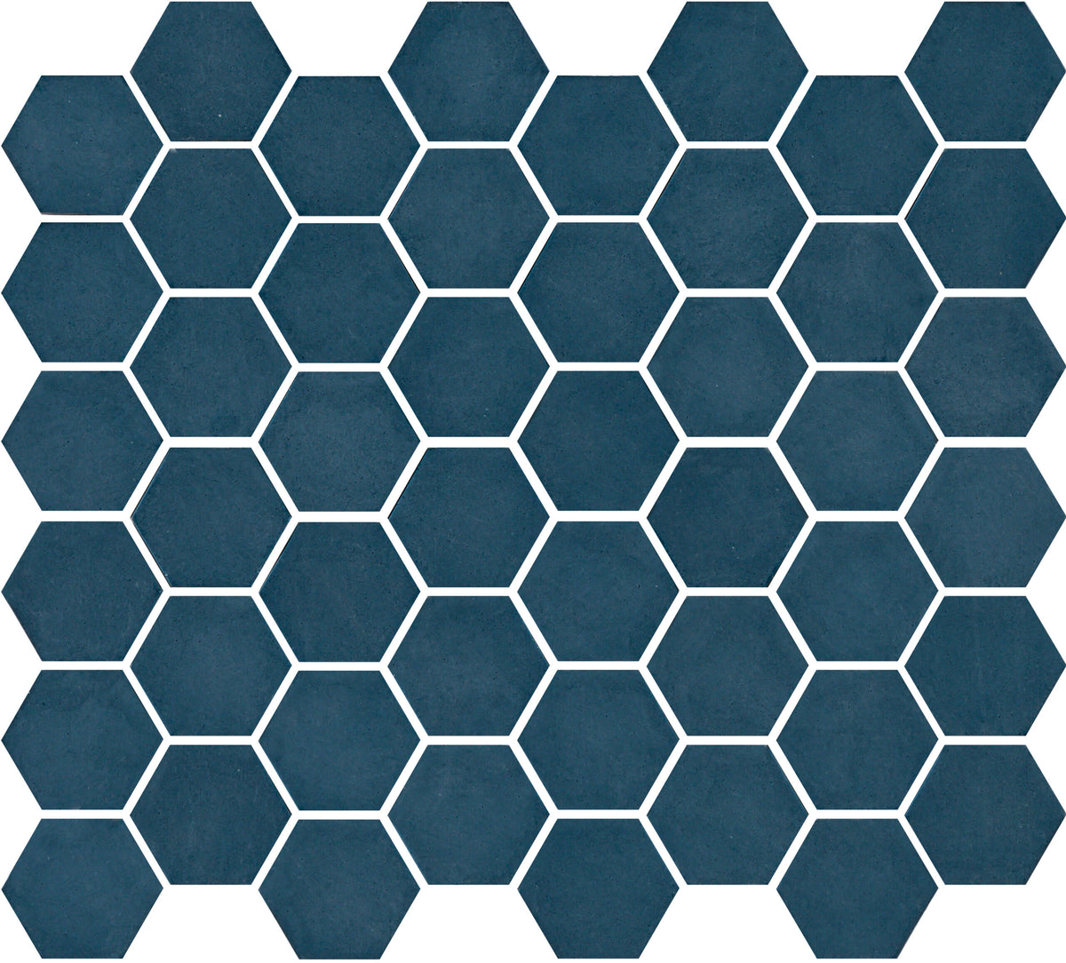 Glasmozaïek Togama Sixties Blauw mat – hexagonale glasmozaïek 50 x 44 mm