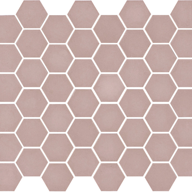 Glasmozaïek Togama Sixties Roze mat – hexagonale glasmozaïek 50 x 44 mm