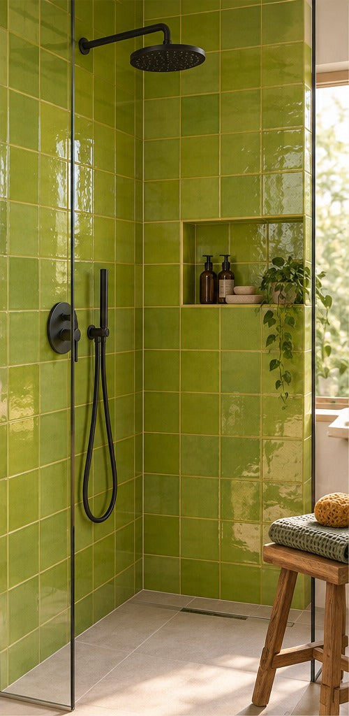 Zelliges Marokkaanse Tegels 10x10 cm – Berkane Olive Green Olijfgroen