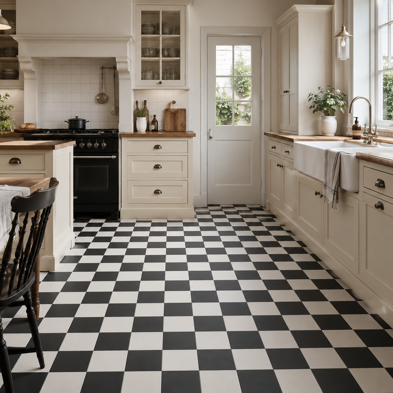 Patroontegels Carrelage céramique 20x20 cm – Noir & Blanc