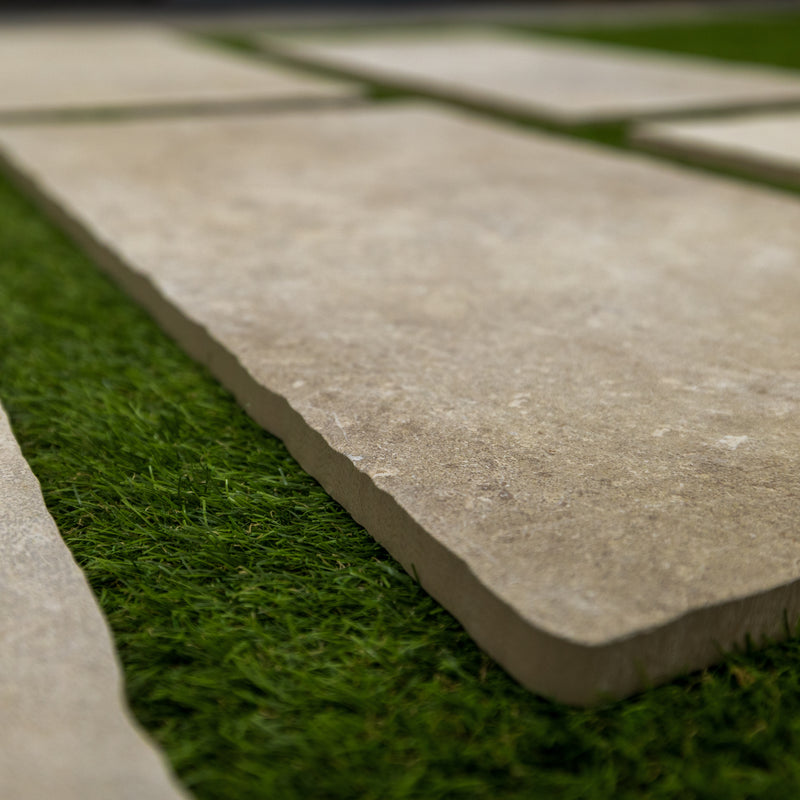 Terrastegels-keramisch-natuursteen Beige (Bords dentelés) 40 x 80 x 2 cm