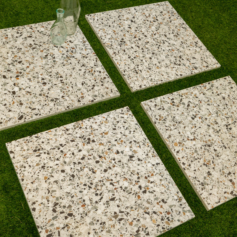 Terrastegels-keramisch-natuursteen Terrazo Basic Rustico 60 x 60 x 2 cm