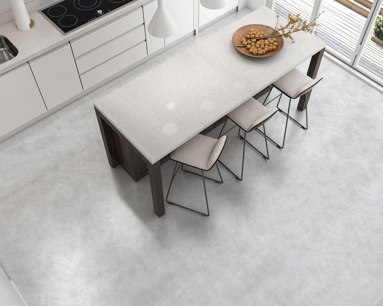 Keramisch beton Perla 60 x 120 x1 cm