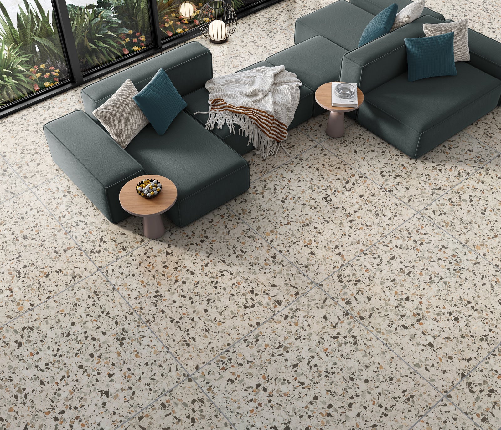 Keramisch natuursteen Terrazo BL Satinado 60 x 60 x 1 cm