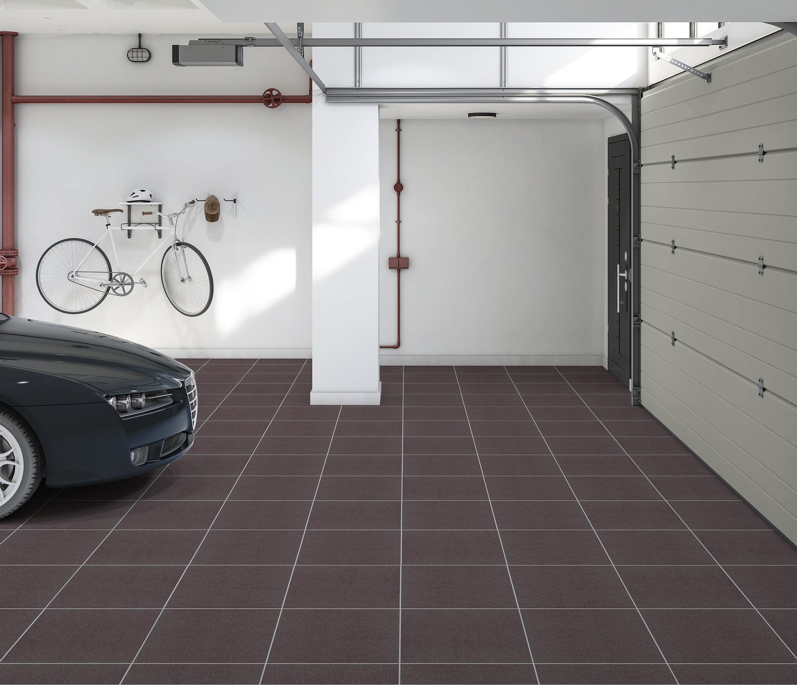 Keramisch beton LOT VENDU = VENDU 2,88m²Carrelage pour Garage Black 30x30