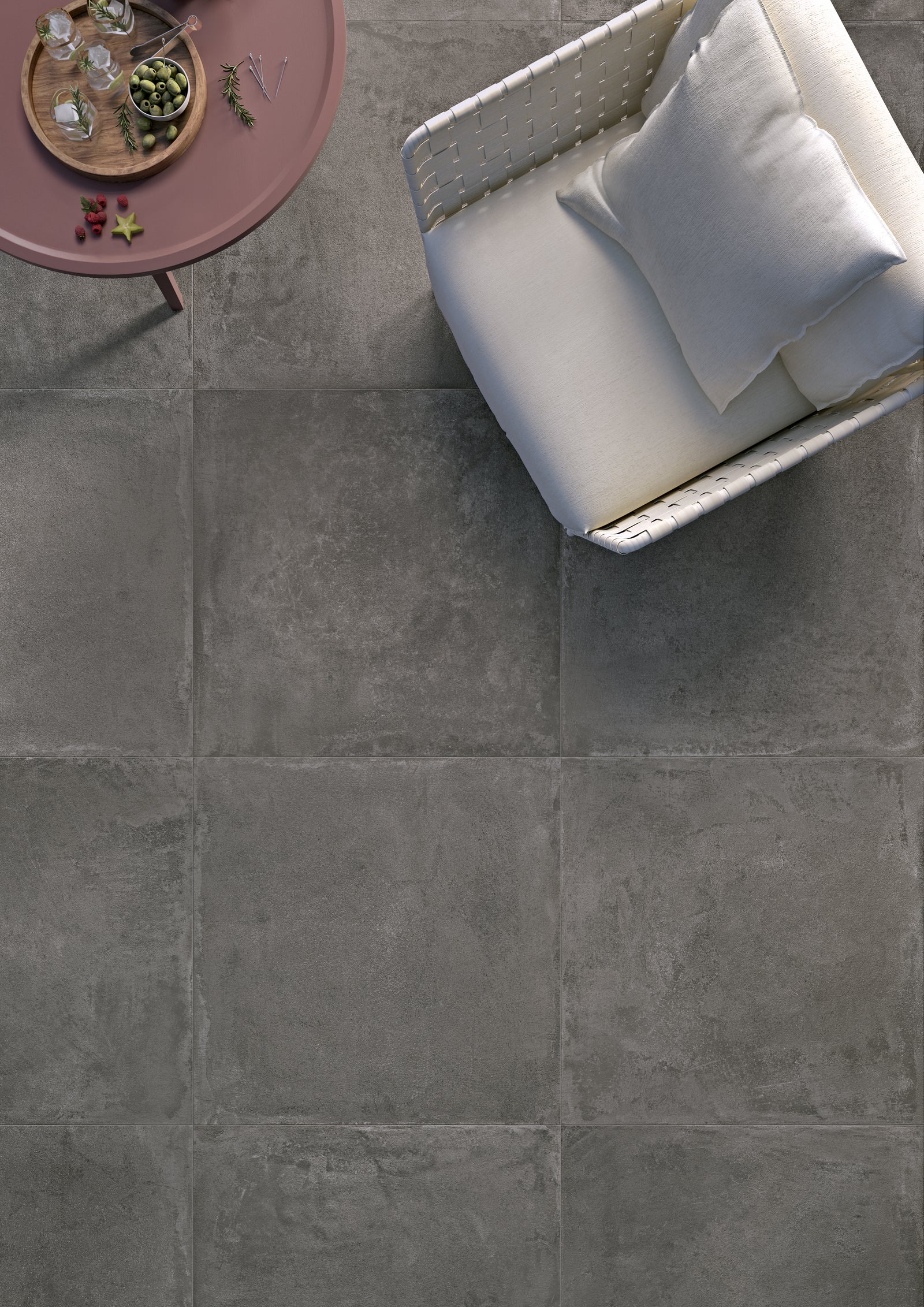 Terrastegel-keramische-beton Terrastegel - Pewter 90 x 90 x 2 cm