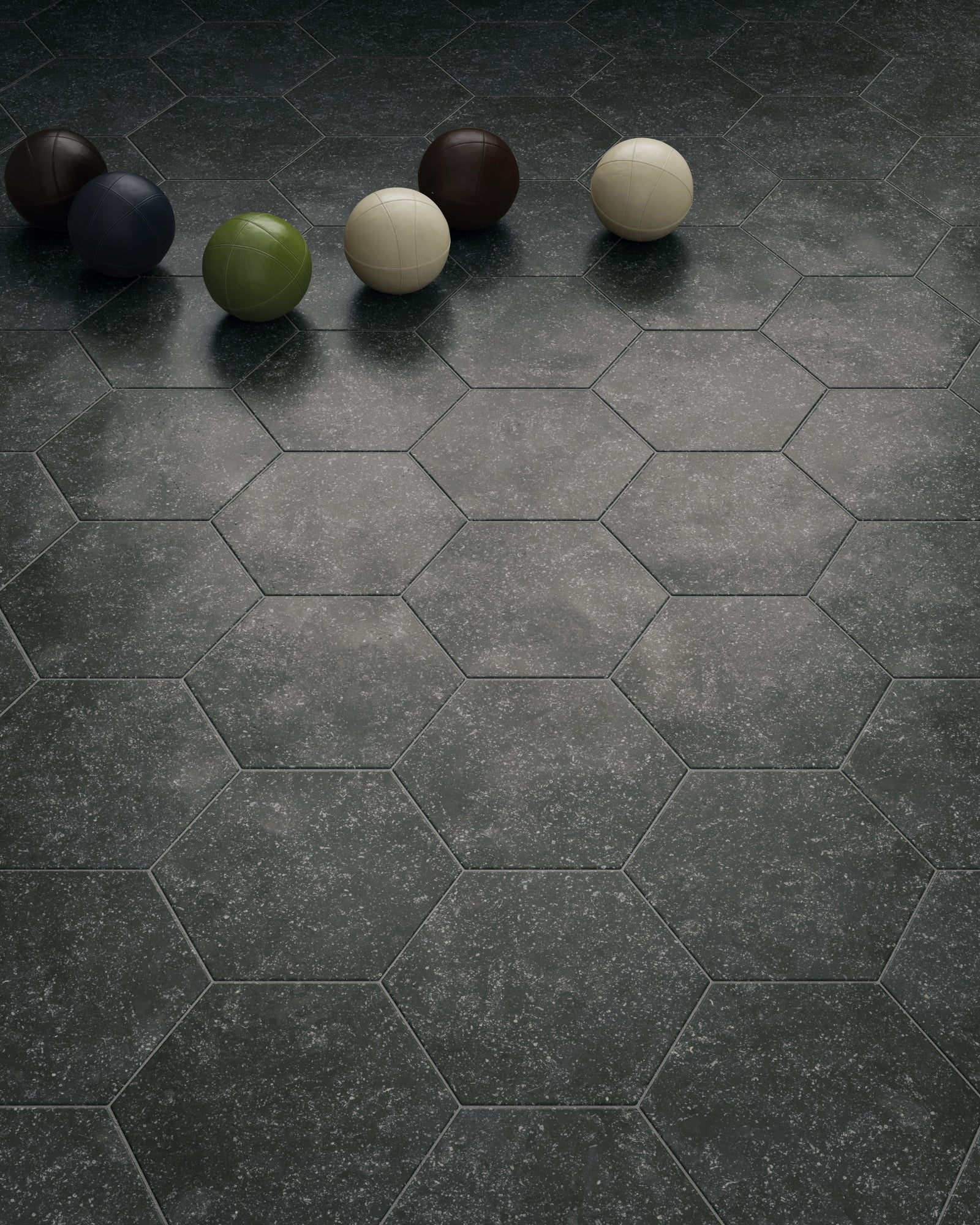 Keramisch blauwsteen Blauwe steen Hexagone Antracite