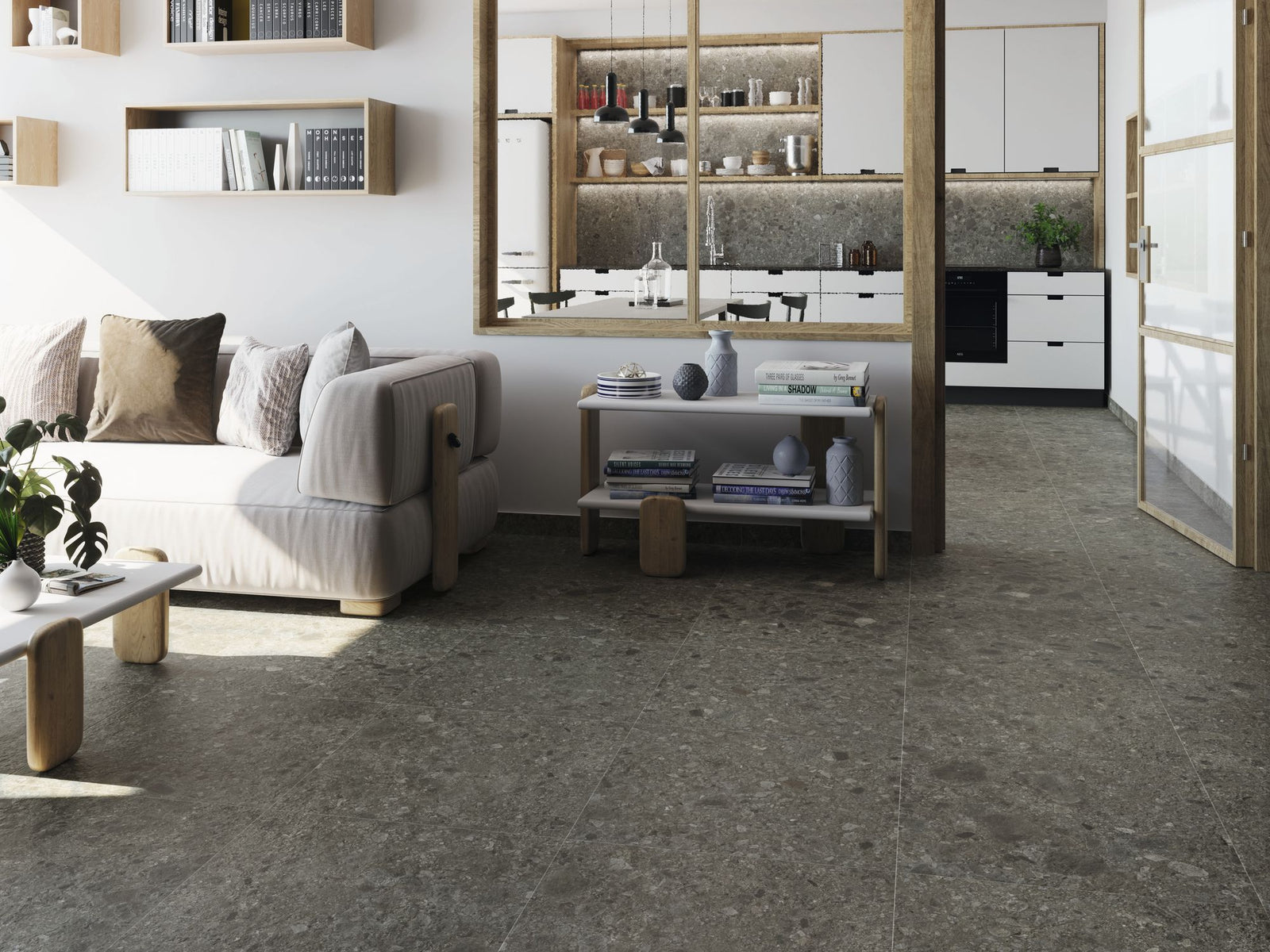 Keramisch natuursteen Terrazzo Nero