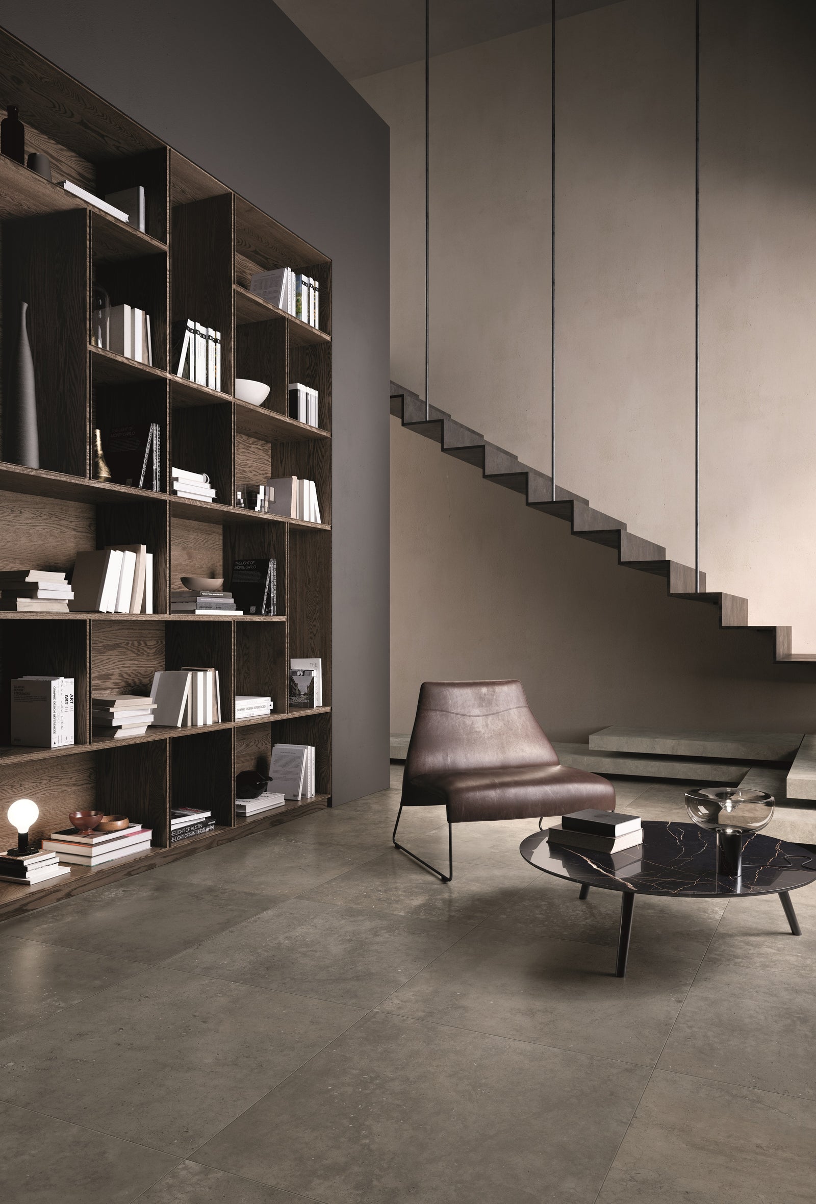 Keramisch beton Carrelage en céramique effet béton XXL Taupe 120 x 120 x 0.9 cm