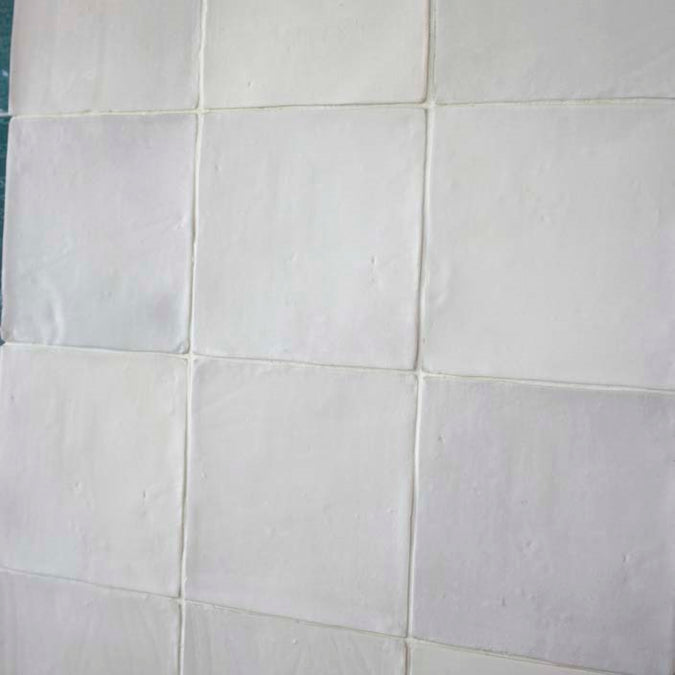 Zellige en céramique - Blanc mat 12,5x12,5 cm
