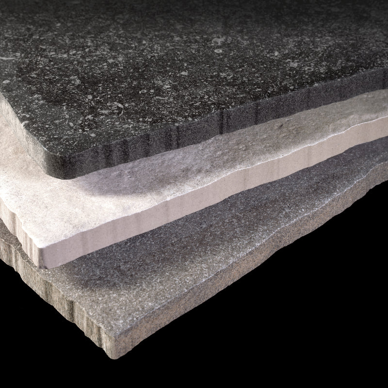 Terrastegels-keramisch-natuursteen Nero (Bords dentelés)