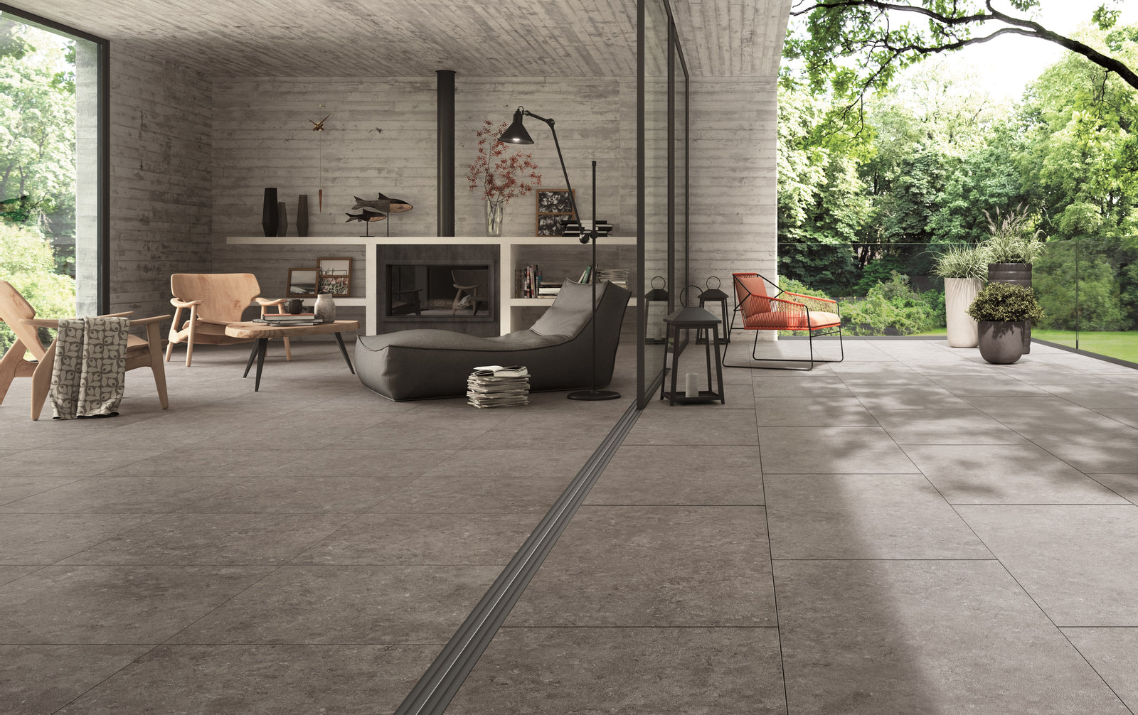 Terrastegels-keramisch natuursteen Blue Gris