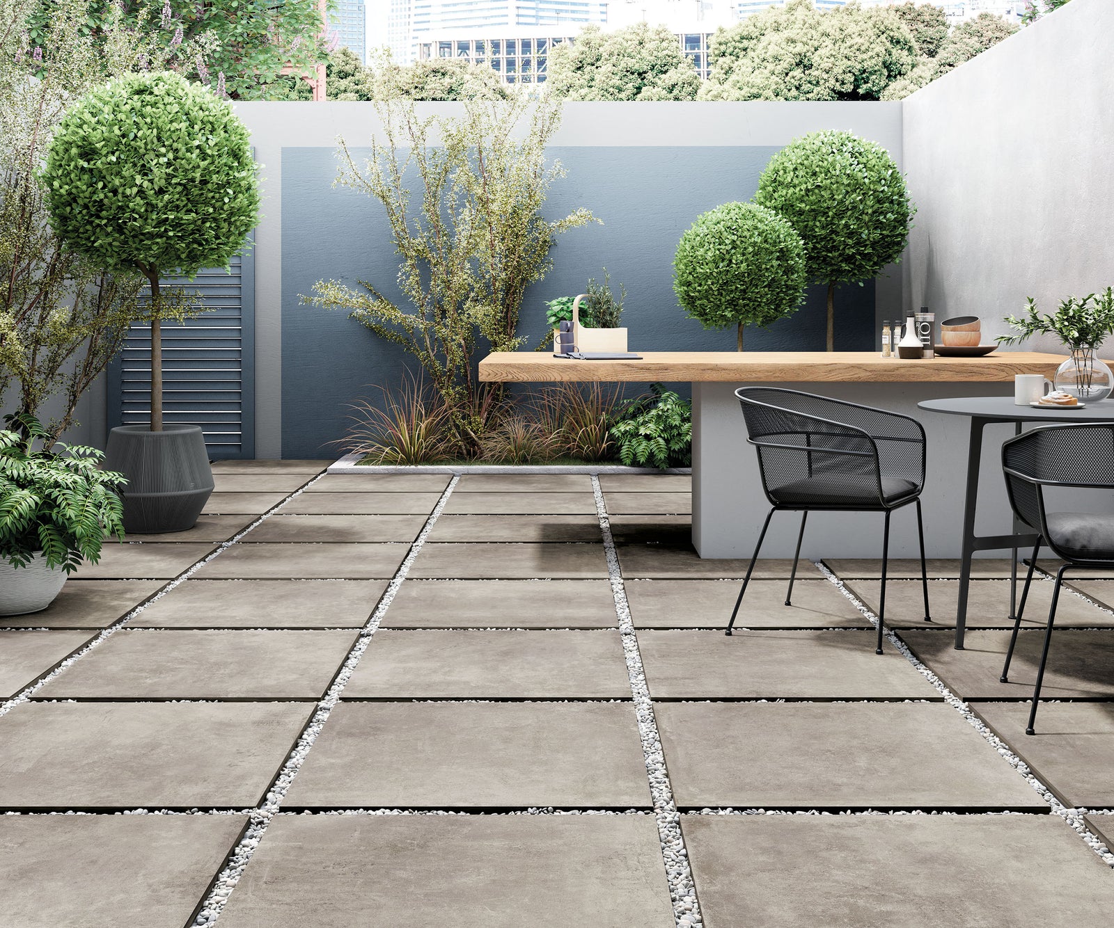 Terrastegel-keramische-beton Grigio 80 x 80 x 2 cm