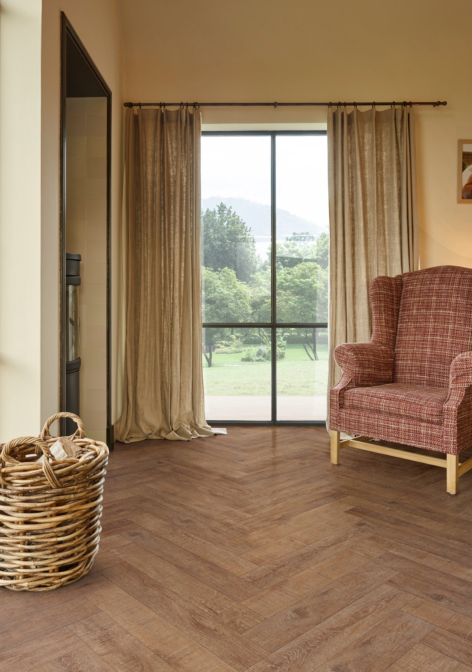 Vinyl Vinyl parket visgraat Bark