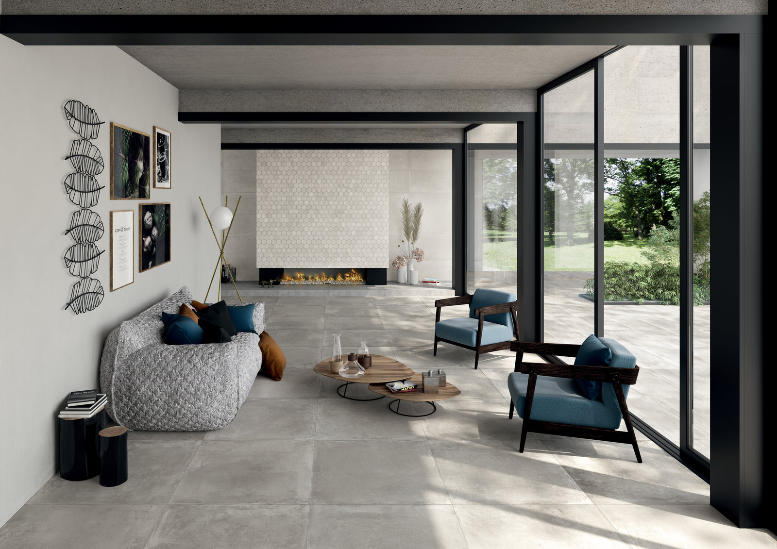 Keramisch beton Carrelage Céramique | Grey 90 x 90 x 1 cm
