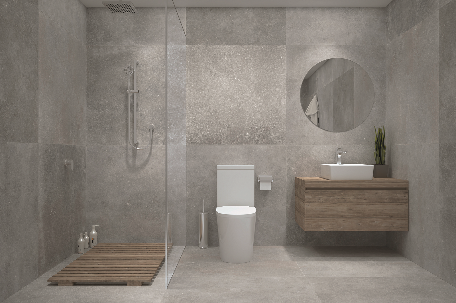Keramisch beton Betonlook tegel - Stone E Grey 100x100 cm