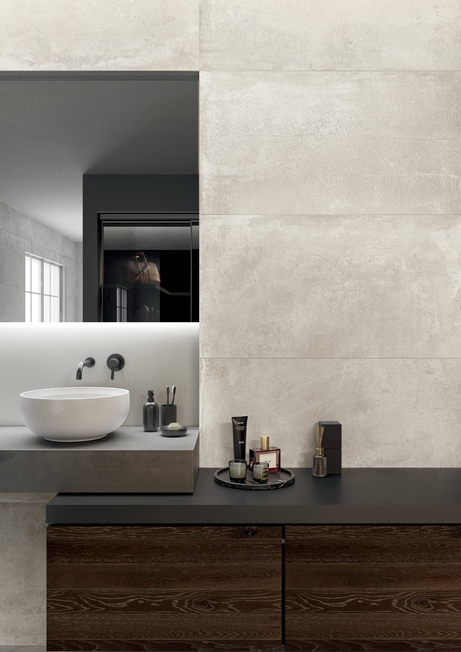 Keramisch beton Keramische tegel | White 60 x 120 x 1 cm