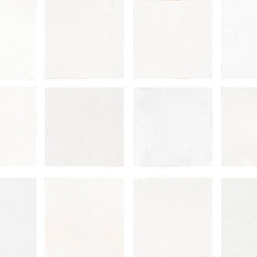 Zellige en céramique - Blanc mat 12,5x12,5 cm